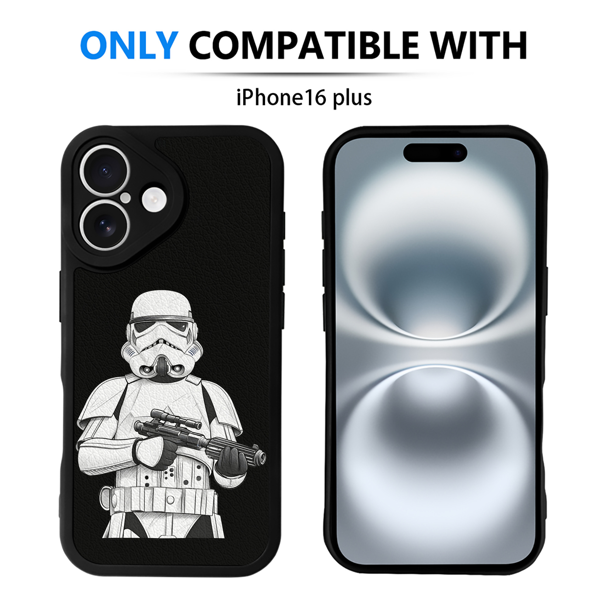 （画像用） スター・ウォーズ Star Wars 【iPhone 16シリーズ対応】シリコンスマホケース（レザー調） 材質：シリコン